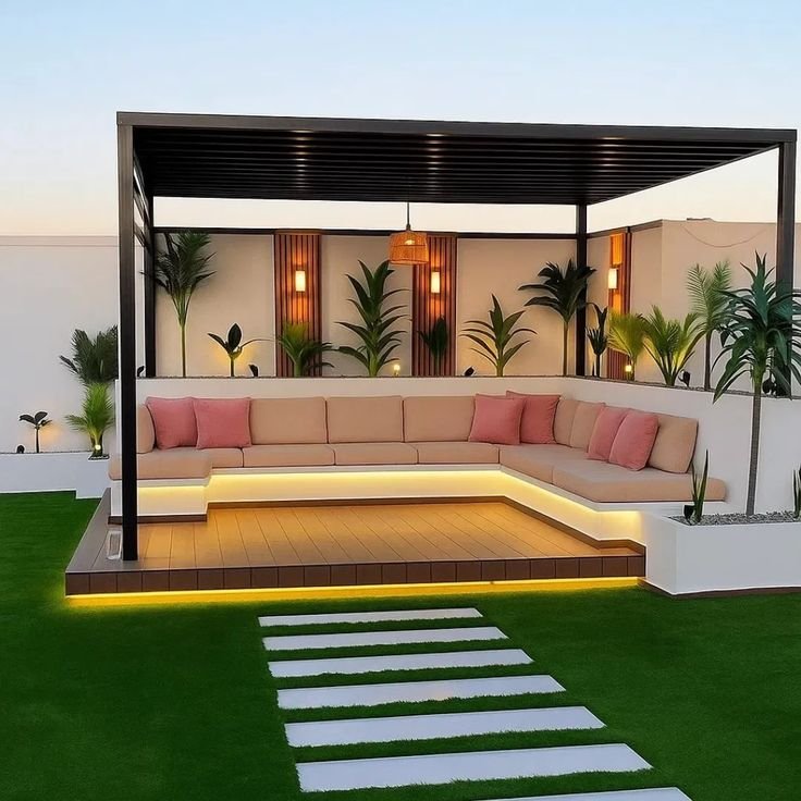 تصميم جلسات أسطح مع تنسيق جدران