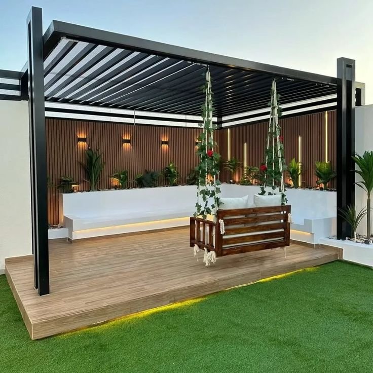 مظلات جلسات وواجهات بديل الخشب