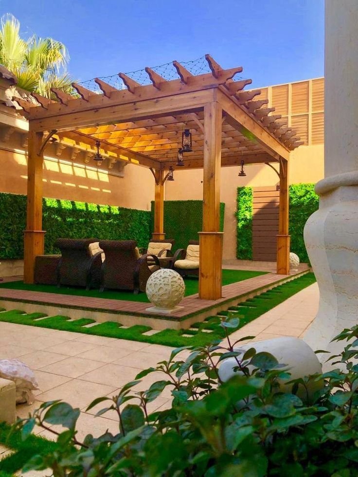 مظلات جلسات حدائق خشبية